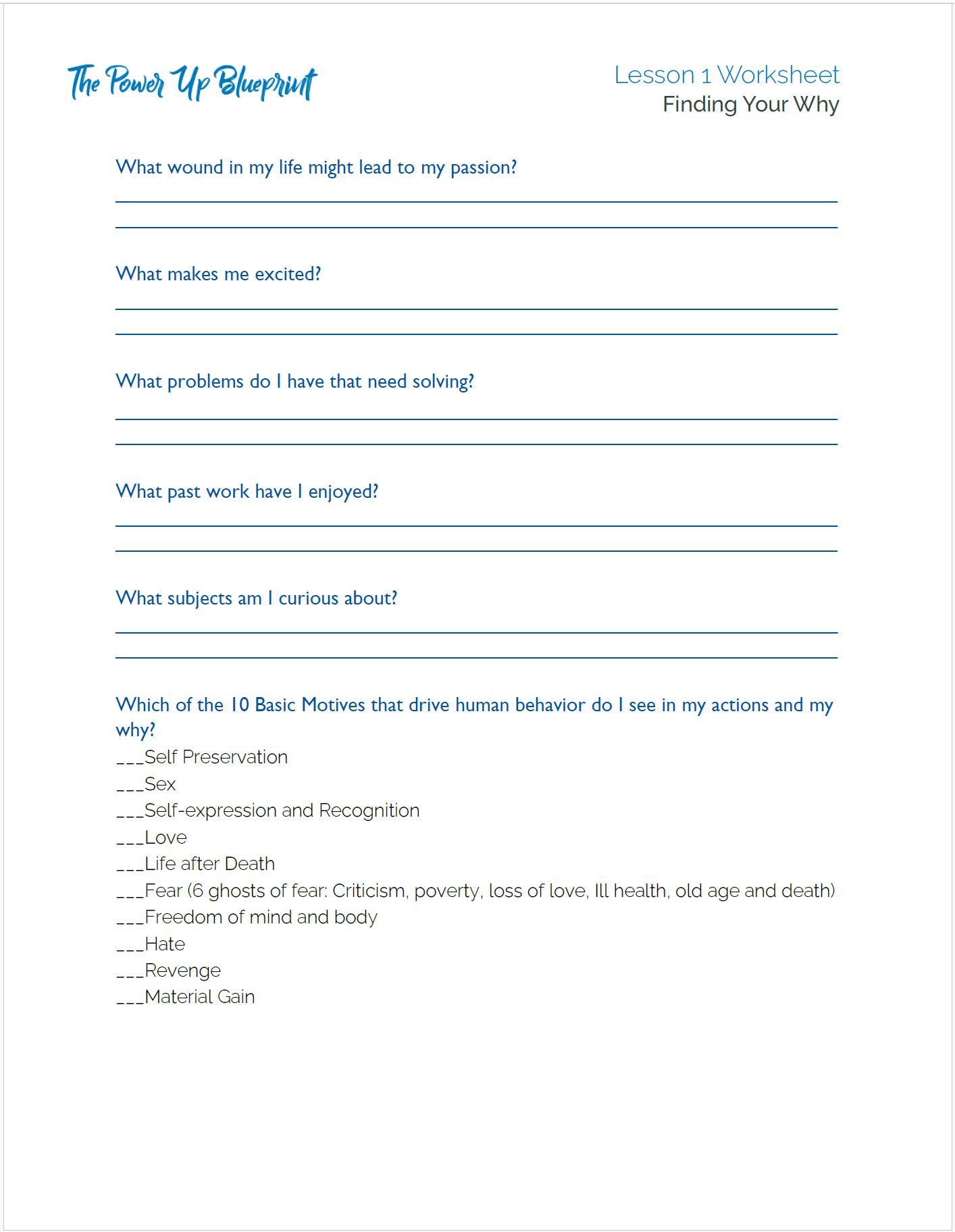 Lesson 1 Worksheet – Judy Balloff